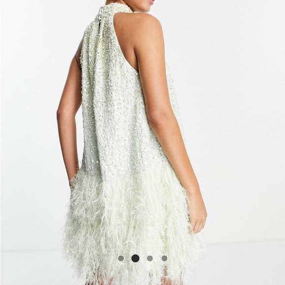 ASOS edition sequin and feather dress - Picture 2 of 3